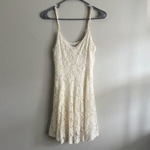 American Eagle Outfitters Ivory Lace Mini Dress